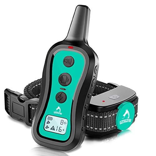 PATPET Dog Shock Collar for Large Dog Rechargeable Dog Training Collar with Remote 1000Ft Control Range for 15-100lbs Dogs with Beep Vibration Shock Modes 