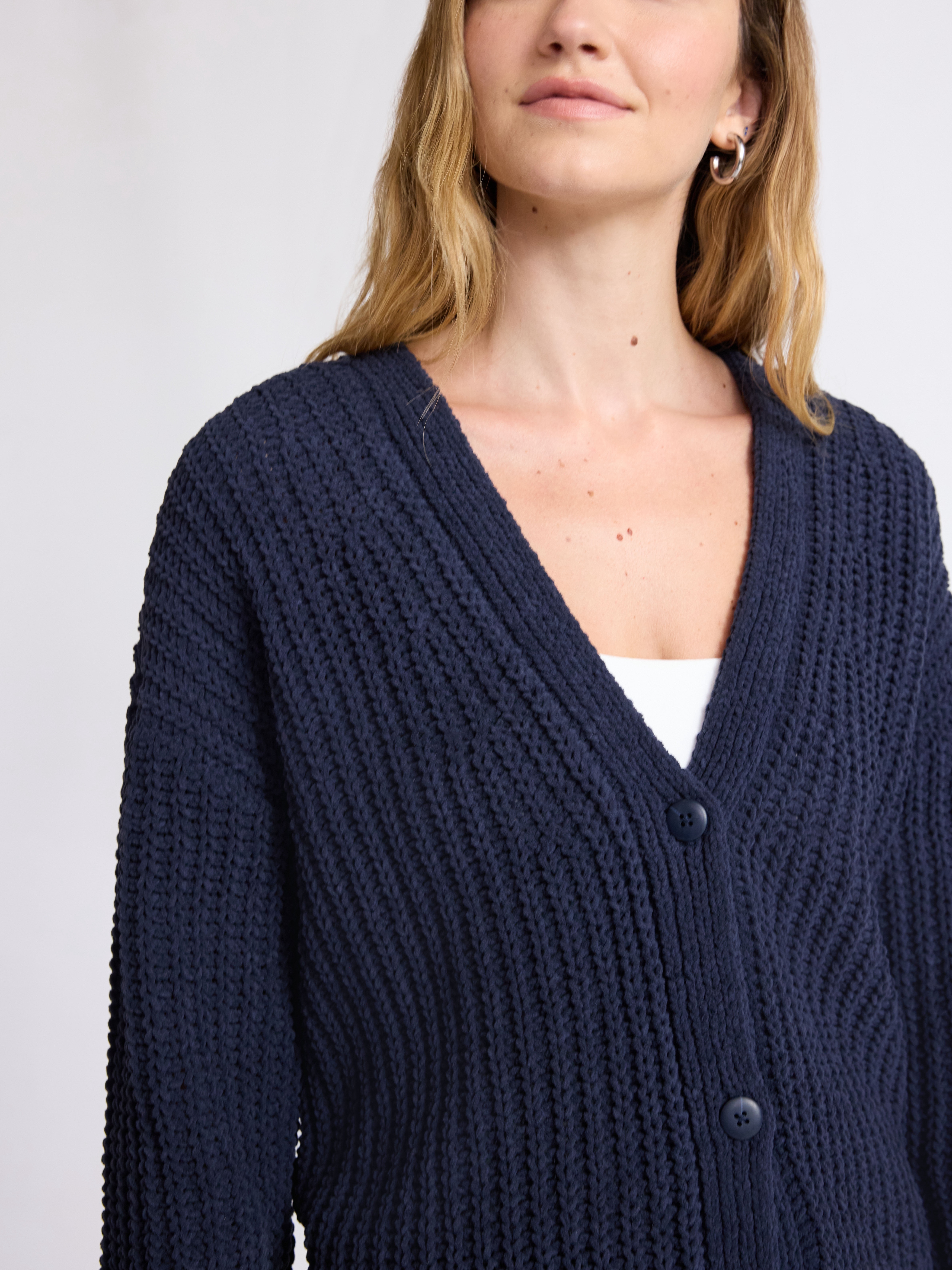 Scoop Women's Oversized Ribbed Cardigan Sweater, Midweight, Sizes XS-XXL
