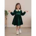 thumbnail image 2 of BemeyourBBs Little Girl Velvet Christmas Dress Deer Bow Holly Long Sleeve Dress, 2 of 9