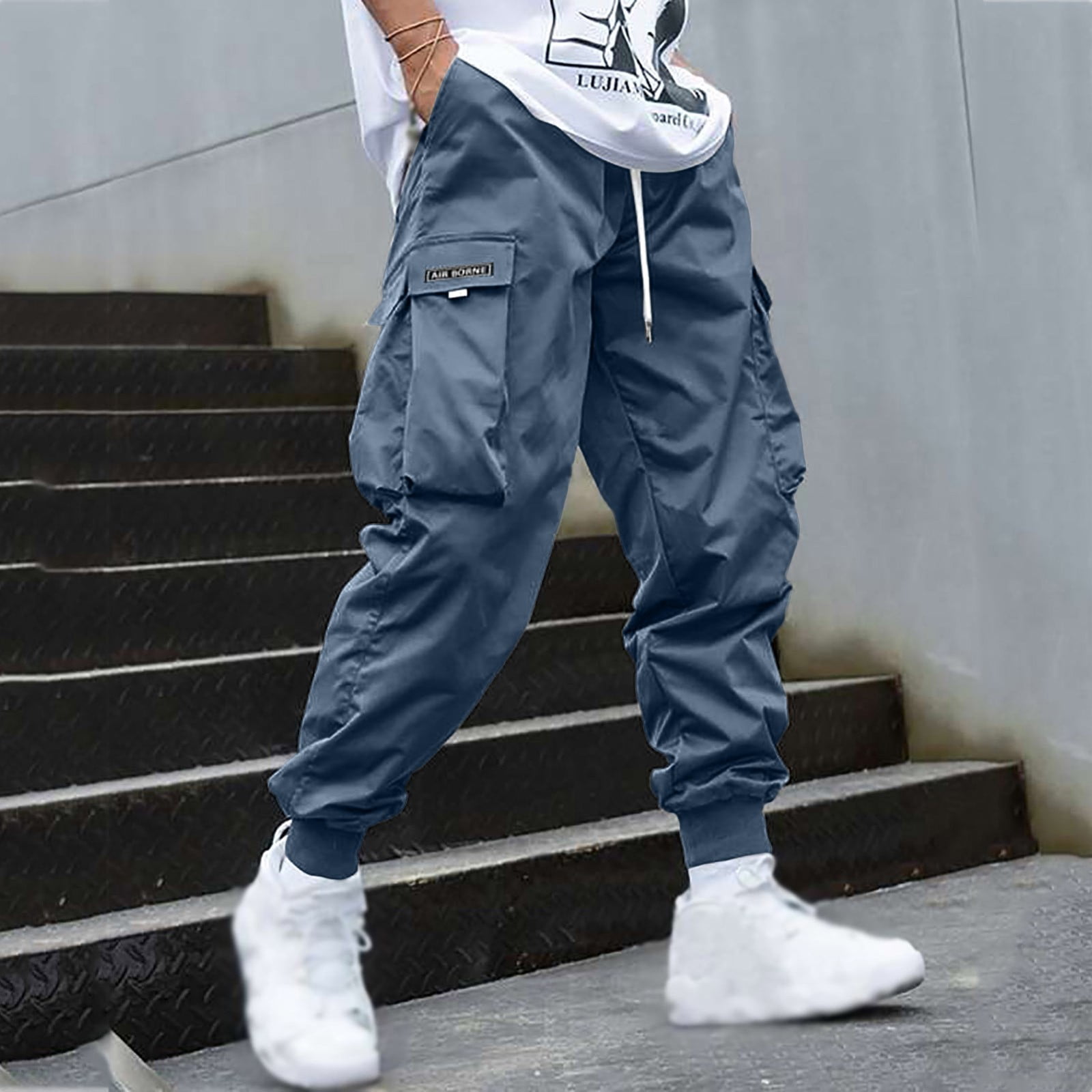WOEOEE Men's Cargo Pant Fashion Casual Cargo Pants for Men