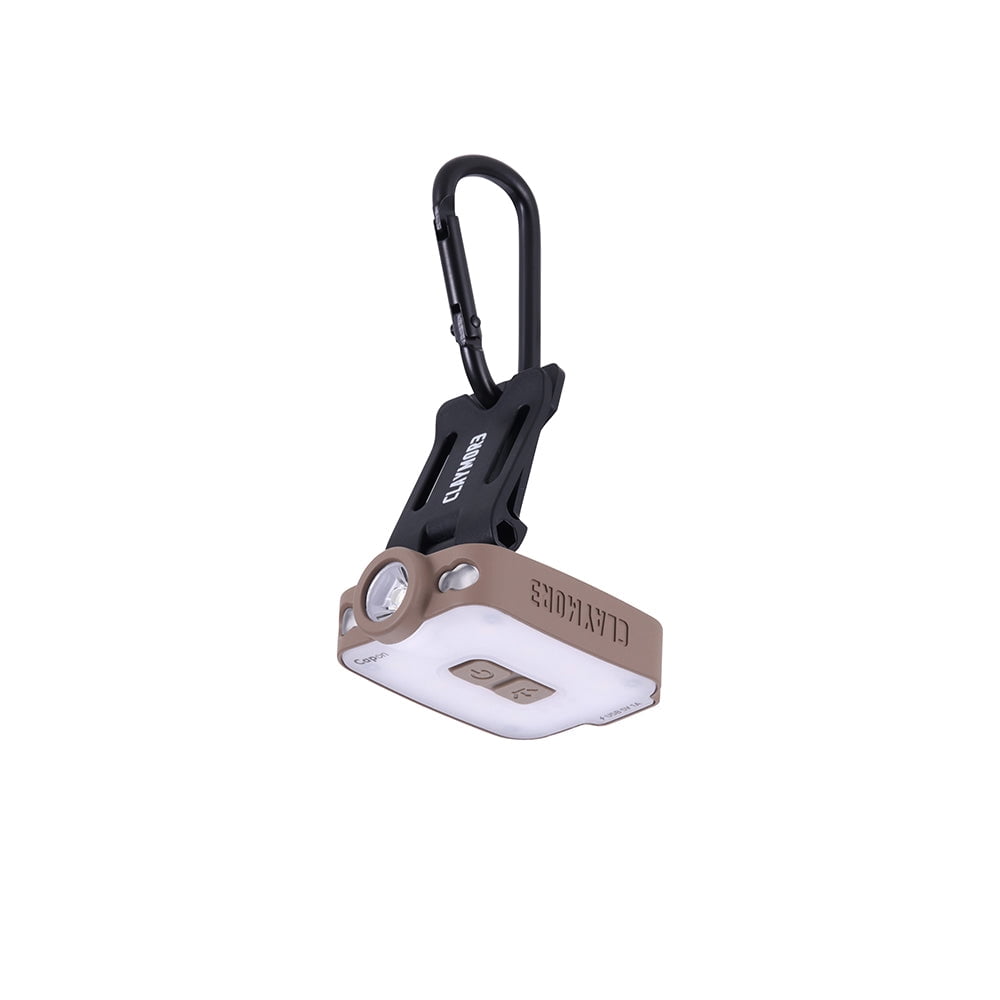 Claymore Capon 40B (Tan) - LED Rechargeable Clip-On Cap Headlamp, Lightweight Hat Light for Camping, Running, Hiking, Emergency & Industrial Use, Waterproof, USB-C, Up to 12 Hours of Battery Life.