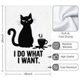 thumbnail image 3 of 2 Pcs Funny Kitchen Towels,Cat with Coffee I Do What I Want Microfiber Dish Towels,Kitchen Tea Towels,Kitchen Towel Set (18" X 26"), 3 of 3
