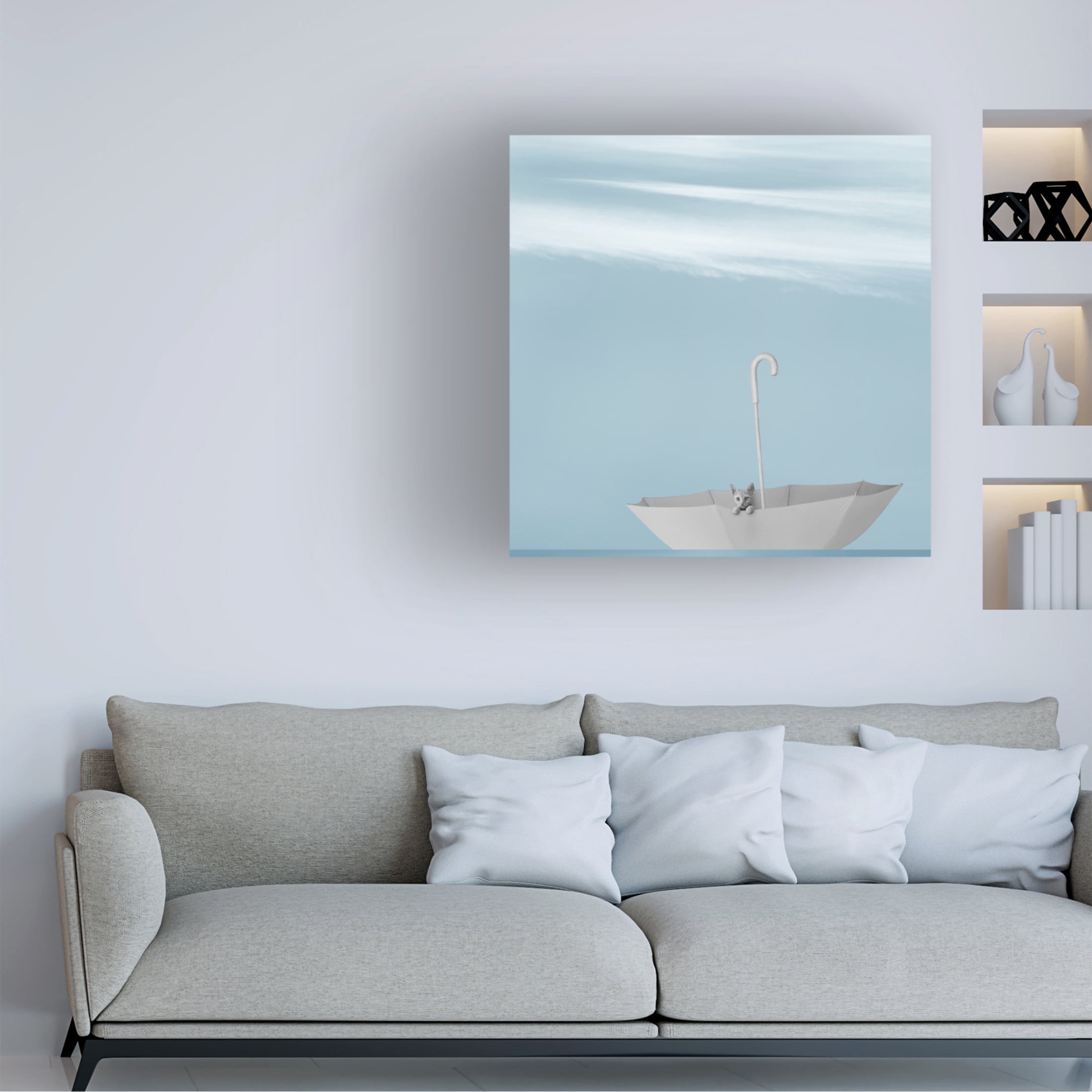 Canvas Wall Art - Jon Bertelli 'Bon Voyage' Wall Art for Living Room, Bedroom, or Office Décor by Trademark Fine Art - 18 x 18 Inches