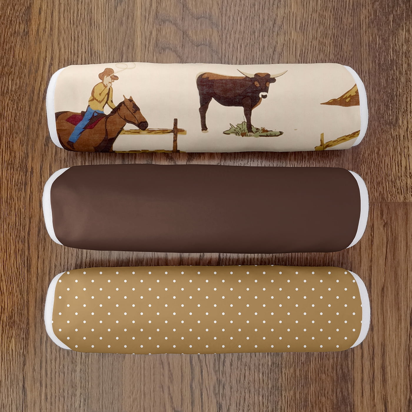 Sweet Jojo Designs Wild West Cowboy Brown Red Blue Absorbent Burp Cloths 3 Piece Set
