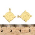 thumbnail image 3 of Ion Plating(IP) 316L Surgical Stainless Steel Pendants Nickel Free Flat Round with Eye Charm Real 18K golden Plated 16x14x1.5mm Hole: 1.2mm, 3 of 3