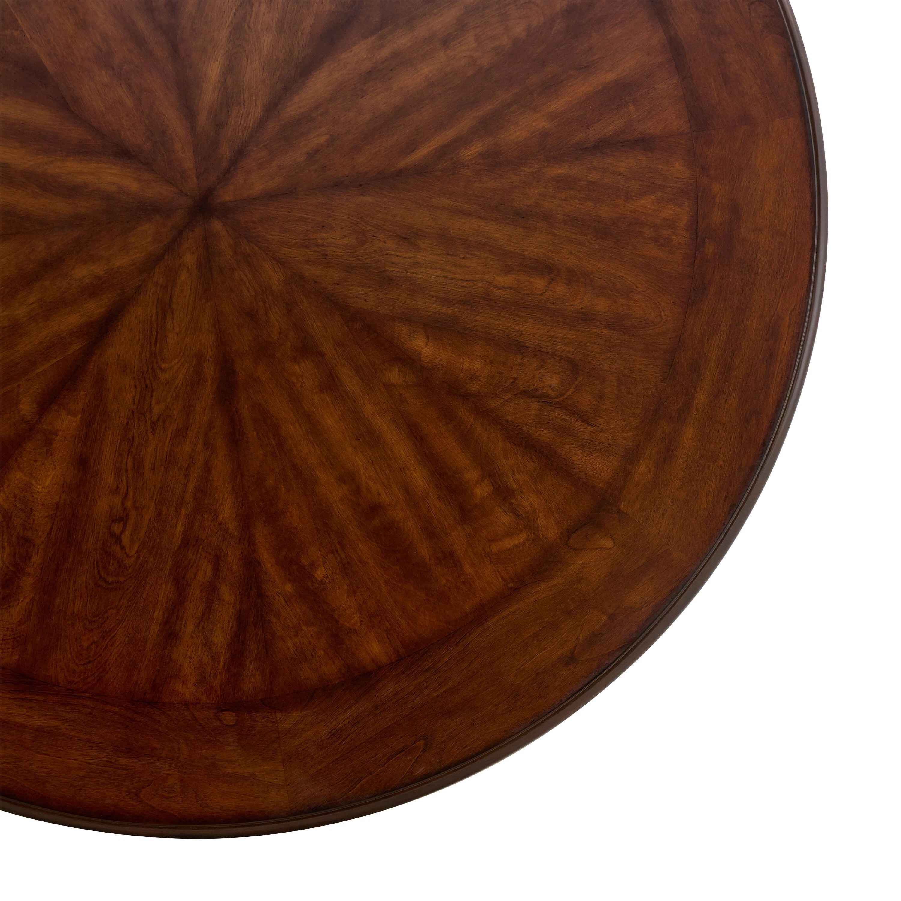 Euroco 46" Round Dining Table for 4, Modern Kitchen Table with Metal Legs for Kitchen Dining Room,Living Room,Small Spaces,Brown