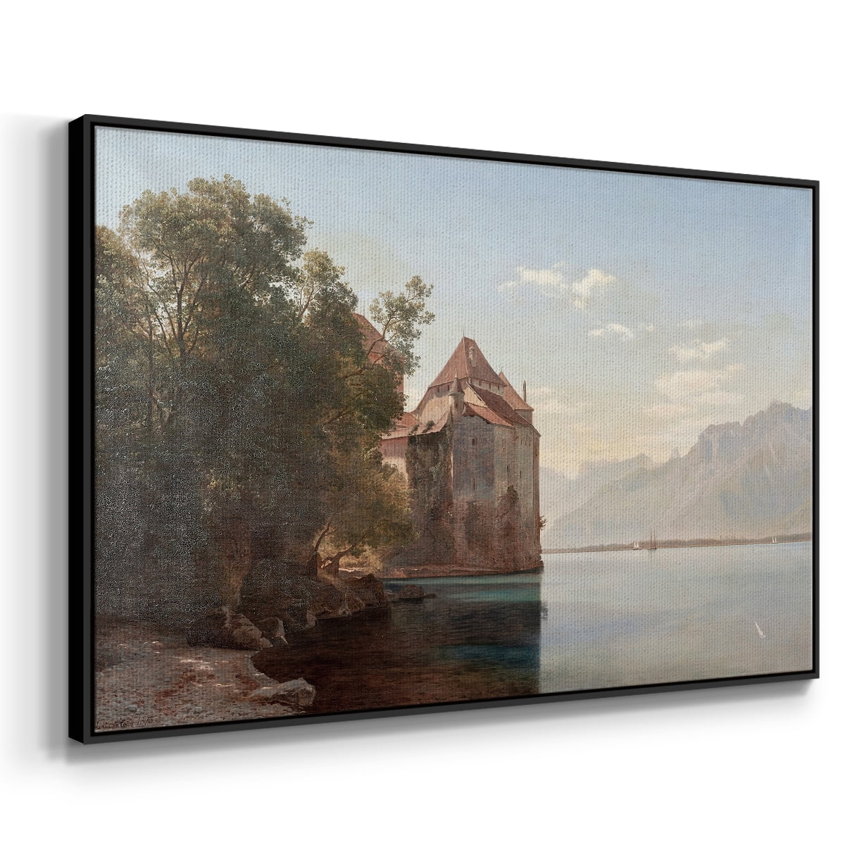 Vintage Landscape-CCCL By Wexford Home Framed in Black Wood Gallery Wrapped Canvas 25 in. x 37 in.