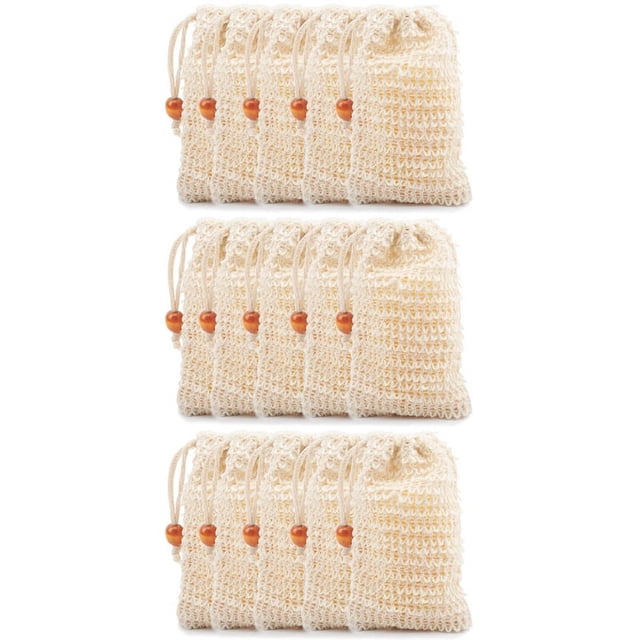 Bolsas de Jabón para Ducha, Paquete de 90, Bolsa de Ahorro de Jabón de Ramio Natural, Bolsa de de Jabón Hecha En Casa Con Cordón
