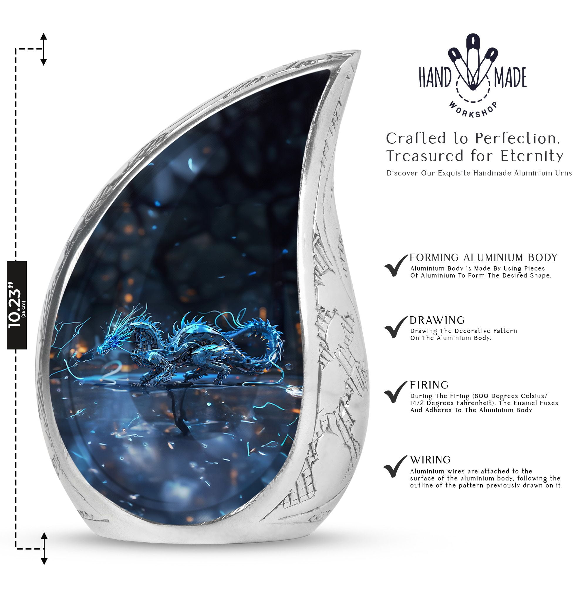 SUBSH Dragon Urn For Human Ashes - Adult Urns For Human Ashes - Small Urns For Human Ashes Keepsake - Urn For Human Ashes Medium Size - Combo 1 Large & 4 Small - Small Urns For Ashes
