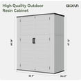 thumbnail image 5 of AOXUN Horizontal Storage Sheds 61 Cu.ft, HDPE Outdoor Storage Box 160 Gallon, Waterproof Lockable Resin Deck Box with Spring-Assisted Lid, Patio Storage for Garden, Pool, Cushions, Tools, White, 5 of 16