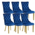 thumbnail image 7 of Sumdeal Mid-Century Modern Dining Chairs with Lion Head Pull Ring - High-End Tufted Velvet Upholstered Accent Chairs with Golden Legs & Nailhead Trim,Blue,Set of 6, 7 of 7