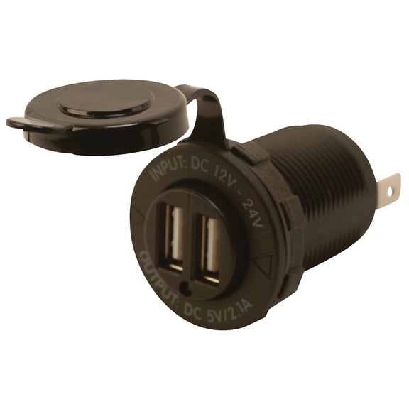 Sea-Dog Line 426503 Double US - United States Power Socket with Light Boat Accessories