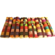 N'ICE PACKAGING Random Stripes Asian Motif Zippered Pencil case Makeup Holder Promotional Cases 7.5" x 2.38" x 1.38"H