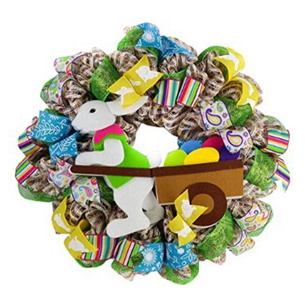 Moyic Guirnalda de trasero de conejito ladrón de Pascua con guirnalda de Cruz de Pascua decoración del hogar de boda de primavera adornos de Kits de decoración para fiestas 10 Moyic HA003715-10
