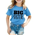 thumbnail image 4 of Glisme Girls Tops Size 3-4 Years Short Sleeve Crewneck Big Sister T Shirt Athletic Fit Light Blue Graphic Tee, 4 of 4