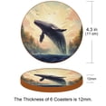 thumbnail image 3 of Whale 6PCS Round Microfiber Leather Coasters Set, 11x11 cm/4.3x4.3 in, Drink Mats for Table and Absorption, Stylish Beverage Coasters for Home and Office Décor, 3 of 6