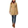 thumbnail image 2 of Unique Bargains Women's Notched Lapel Single Breasted Long Sleeve Winter Coats XS Khaki, 2 of 7