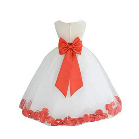 

Ekidsbridal Ivory Tulle Rose Petals Junior Flower Girl Dress Pageant Mini Bridal Gown Christening Formal Evening Wedding 302T 10