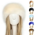 thumbnail image 2 of opvise Women Headband Slid Color All Match Faux Fur Thickened Turban Wide Hat for Skiing 7, 2 of 8