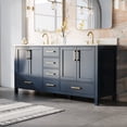 thumbnail image 4 of ANGELES HOME 72-in Double Sink Bathroom Vanity with White Cultured Marble Countertop, Freestanding Solid Wood Vanity with 4 Soft-Close Doors and 6 Drawers, Navy Blue, 4 of 7
