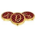 thumbnail image 4 of Koyal Wholesale Gold Compact Mirror Bridesmaid's Wedding Gift, Buffalo Red Plaid | Gold Glitter, Monogram Letter D, 1-Pk, 4 of 5