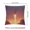 thumbnail image 4 of outer space decoration pillowcase, retro rocket flying technology and galaxy themed illustrations, sofa bedroom living room cushion cover,  1 set of 2, various sizes, 4 of 7