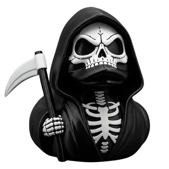 HUISZJ Grim Reaper Duck Figurine Collectible Horror Duck Statue Halloween Decor Home Decoration (Black)