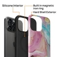 thumbnail image 3 of FKBRCL4U for iPhone 14 Pro Compatible with Magsafe Case Marble Art Pink Teal Golden Lines Pattern for Girl Boy Full Body Magnetic Design Soft Silicone Protection, 3 of 7