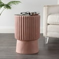 thumbnail image 4 of Louisa 19" Modern Art Deco Tambour Accent Table , Pink Terrazzo Finish, 4 of 9