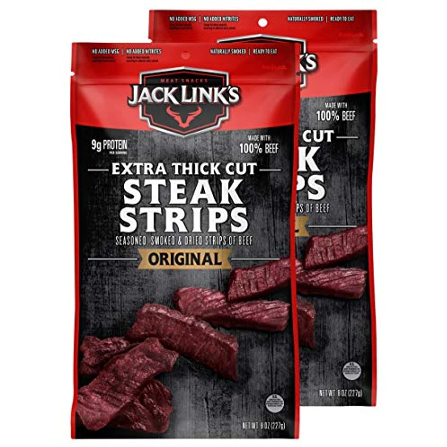 Jack Link’S Steak Strips, Beef Jerky, Original Flavor, Snack Bags