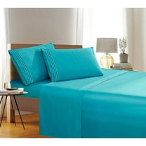 1800 Series WrinkleFree 4Piece Bed Sheet Set, 16 inch Deep Pocket, Twin/Twin XL Turquoise
