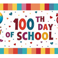 thumbnail image 4 of 100th Day of School Banner Colorful Backdrop Classroom Decorations Party Supplies Photography Props Celebration School Decor Background, 4 of 4
