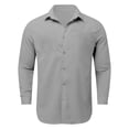 thumbnail image 2 of Hienoo Boys Casual Solid Classic Shirt Breathable Long Sleeve Button Up Shirt, Sizes 5-16, 2 of 4