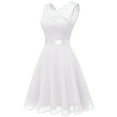 thumbnail image 6 of Dressystar Women Short Floral Lace Bridesmaid Dress Female Knee-Length Swing Party Dress, 6 of 10