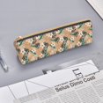 thumbnail image 3 of Rocae Tropical Leaves Flower for Leather Pencil Case - Zippered Pen Case Stationery Bag Zipper Pouch Pencil Holder For Men Women Businessmen And Artists, 3 of 5