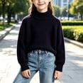 thumbnail image 2 of GigrtiJin 0T-10T Kids Cotton Sweaters Mock Neck Pullover Sweaters Girls Fall Winter Long Sleeve Going Out Sweaters, 2 of 3