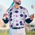 thumbnail image 5 of KLL Daisies Flowers for Men's Baseball Shirts,Short Sleeve Casual Shirts Button Down Shirt for Men Beach Summer Wedding Shirt-Large, 5 of 7