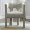thumbnail image 2 of Dining Chair, Linen Fabric Upholstered Accent Chair with Hollow Back, Modern  Armchair Reading Chair  for Kitchen Bedroom Living Room, No Need to Assemble, Gray, 2 of 7