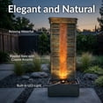 thumbnail image 3 of Sunnydaze 48"H Electric Natural Slate with Copper Accents Rippled Column Outdoor Water Fountain with LED Spotlight, 3 of 10