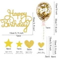 thumbnail image 2 of Star and Heart Cake Topper, Happy Birthday Toppers set, with Confetti Balloon for Birthday Party Decorations, 11pcsgolden, 2 of 5