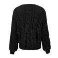 thumbnail image 5 of Gibobby Suéter casual mujer, Suéter de cuello redondo para mujer, casual, manga larga, color sólido, punto grueso, suéter suave(Negro,G), 5 of 5