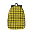 thumbnail image 1 of Easygdp Yellow Checkered Plaid Mochila Ligera de 15 Pulgadas para Estudiantes, Mochila Cómoda para la Escuela y Viajes, Correas Ajustables, 1 of 6
