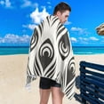 thumbnail image 5 of SKYSONIC 30"x60" Beach Towel with Travel Bag, Stylized Peacock Oversized Sand Free Camping Towel Quick Dry Pool Bath Sport Towels, 5 of 7
