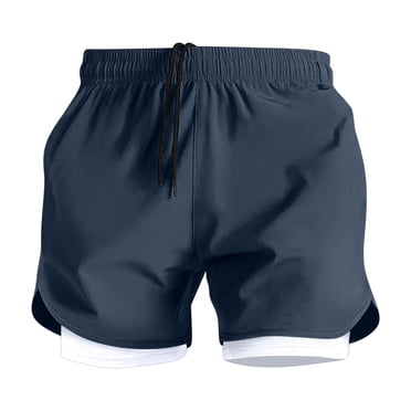 Perfectbot Mens Sports Running Shorts with Compression Liner Lightweight Drawstring Waist Workout Shorts