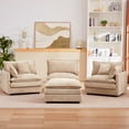 thumbnail image 3 of BINBANK Sectional Modular Sofa L Shaped Chenille Fabric Couch with High Supportive & Soft Sponges and Removable Ottoman, Sleeper Comfy Upholstered Furniture for Living Room,3-Seater,Coffee, 3 of 11