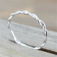 thumbnail image 2 of Sterling Silver Stack Twisted Ring Twist Ring Stackable Diamond Rings Wedding Party Women Fashion Ring(Silver,7), 2 of 3