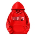 thumbnail image 3 of Christian Hoodies for Toddler Girls Oversized Jesus Hoodie God is Good Bible Verse Pullover Long Sleeve Tops, Red 7-8, 3 of 3