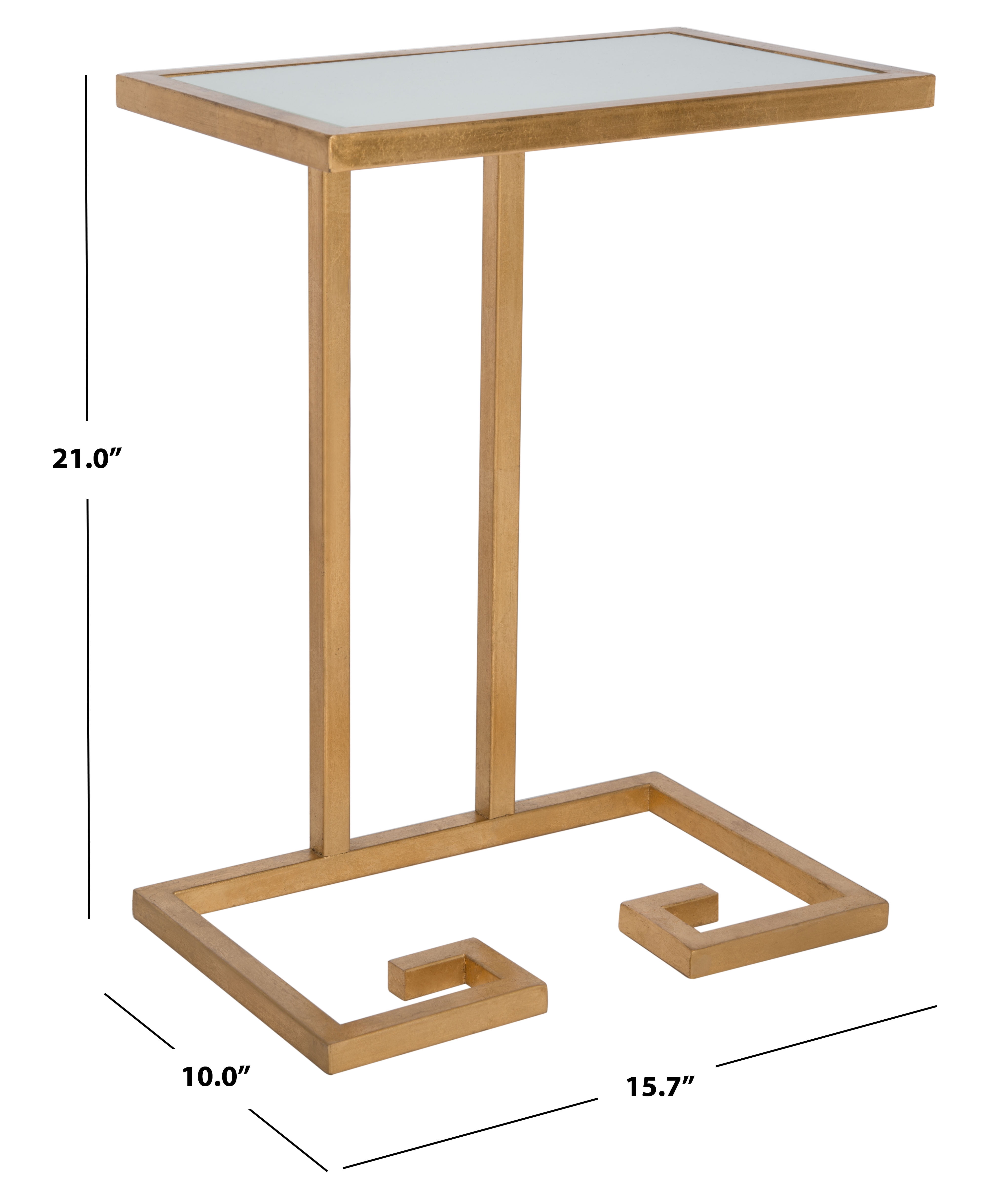 SAFAVIEH Murphy Solid Classic Accent Table, Gold/White Glass