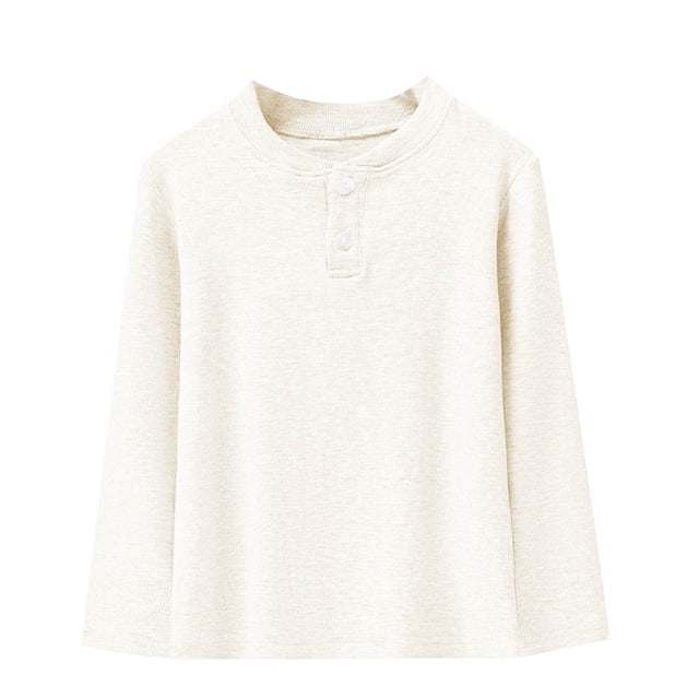 YUNAFFT Chemise Superposée Garçons & Filles Couleur Unie Manches Longues Col Rond Style Décontracté Quotidien