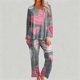 thumbnail image 4 of RKSTN Valentine's Gifts Pajamas Set for Women Oversized Crewneck Valentine's Day Loves Heart Graphic Printed Loungewear Matching Set Womens Casual Loose Long Sleeve T Shirt and Pjs Pant 2 Piece Set, 4 of 6
